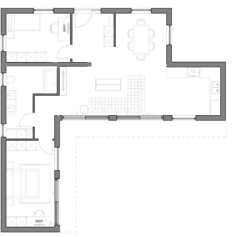 Grundriss Modulhaus LL1